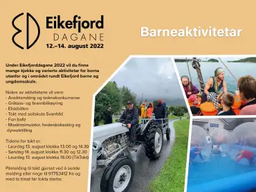 Barneaktivitetar under Eikefjorddagane