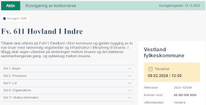 Anbudet på bruene og gang/sykkelveg ute